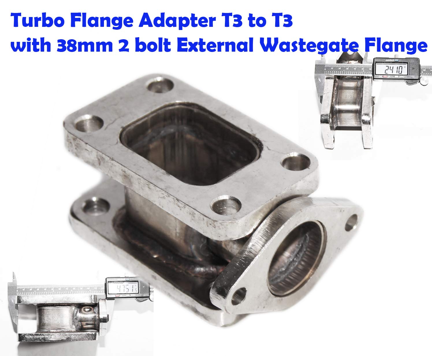 Buy T3 to T3 Turbo Manifold Flange Adapter Conversion w/38mm Wastegate