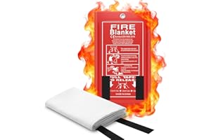 FLASLD Fire Blanket 40 x 40 inch for Home and Kitchen, Fiberglass Fire Blankets Emergency for People, Flame Retardant Protect