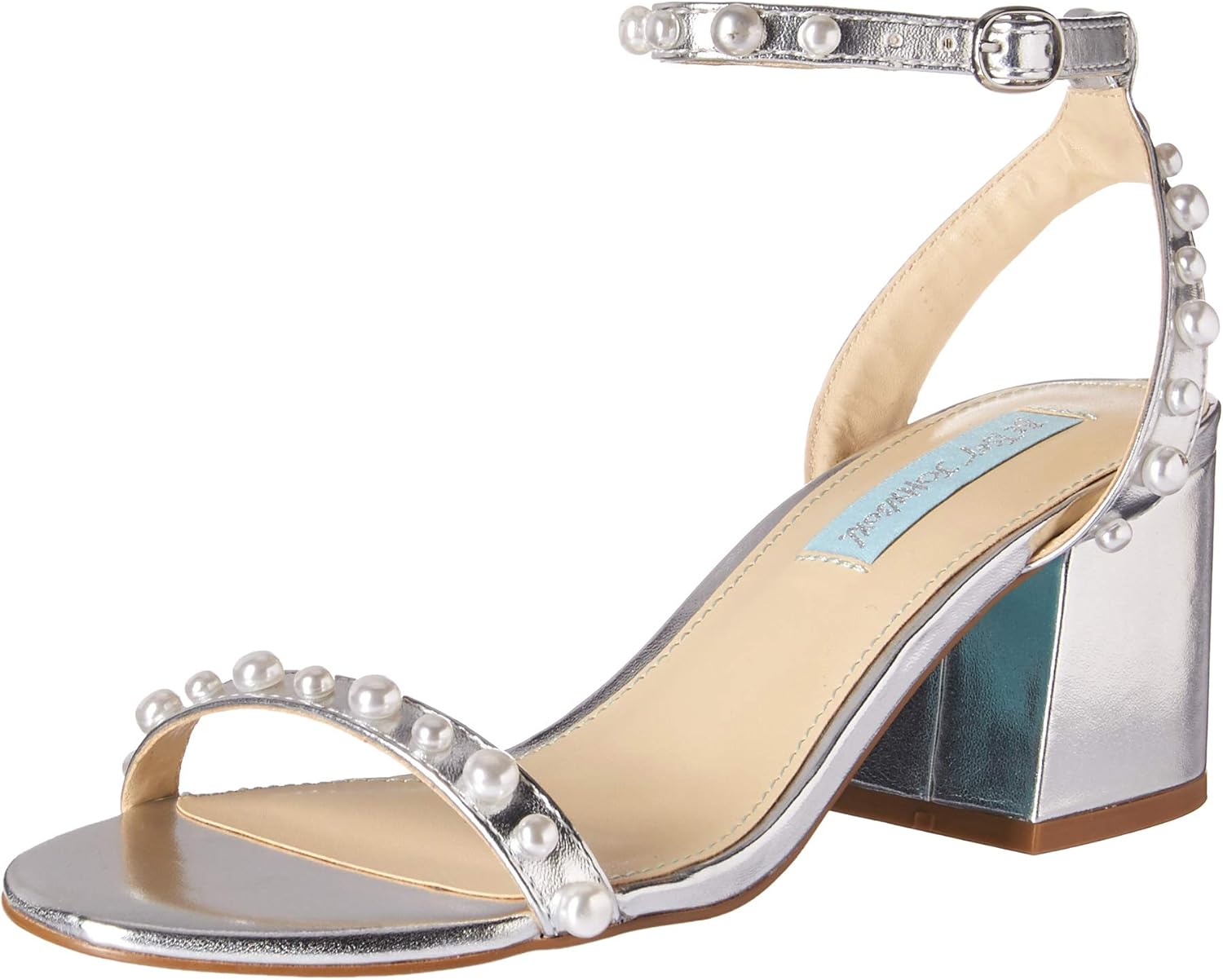 betsey johnson silver block heel