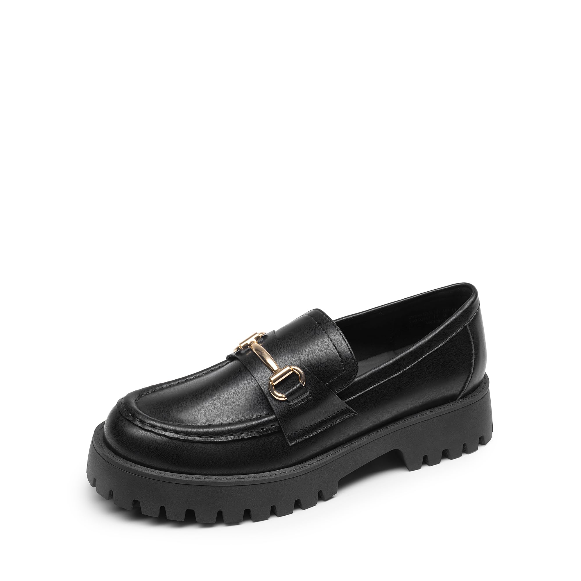 Photo 1 of DREAM PAIRS Loafers for Women Platform Chunky Penny Loafer Slip On Casual Dressy Business Shoes with Arch Support,Size 7.5,Black-Pu,DWUMLS2531