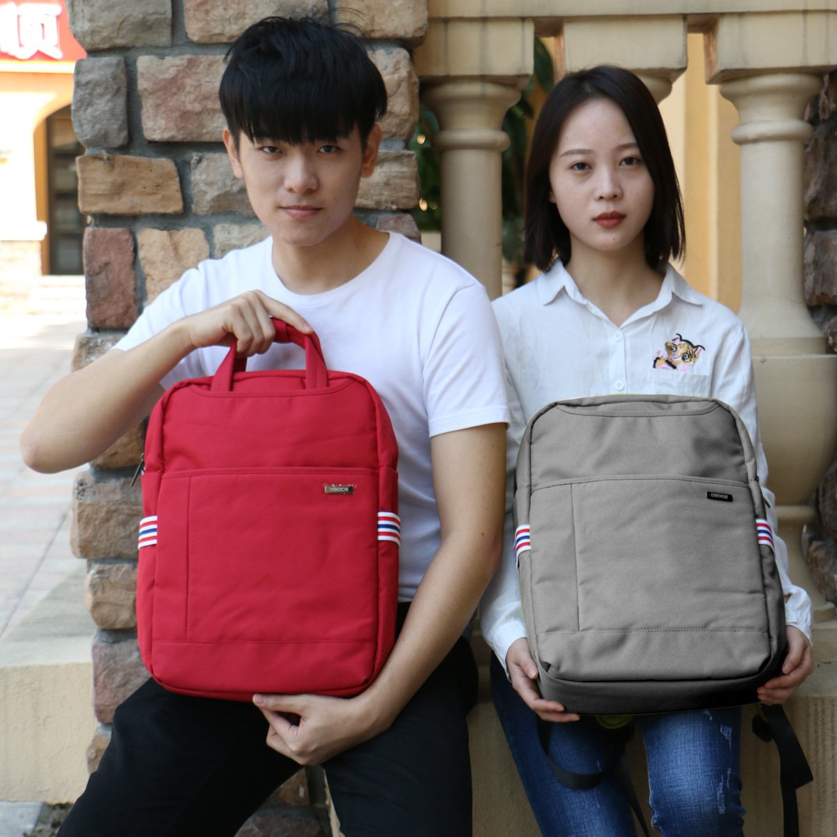 Laptop Backpack,Nylon Computer Bag,Travel Shoulder Bag,Carry Bag,Fits Under 15.6-Inch Laptop Notebook(Grey)