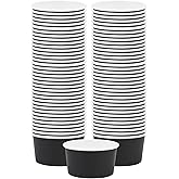 Coppetta 8-Ounce Dessert Cups, 200 Disposable Ice Cream Cups - Lids Sold Separately, Sturdy, Black Paper Frozen Yogurt Bowls, For Hot And Cold Foods, Perfect For Gelato Or Mousse - Restaurantware
