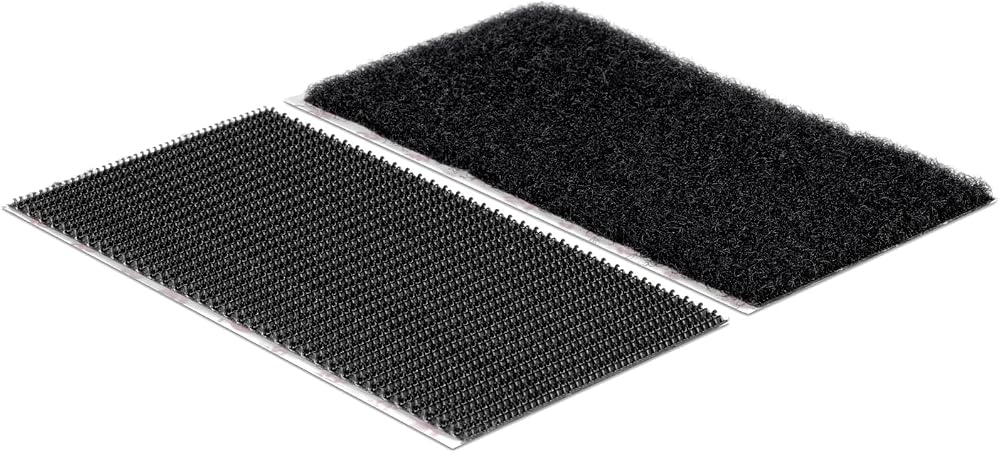 VELCRO Brand Heavy Duty Stick On Strips 50x100mm Set of 2 Black