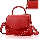 Small Crossbody Bags for Women Girls Trendy Top Handle Satchel Purses with Detachable Acrylic Chain