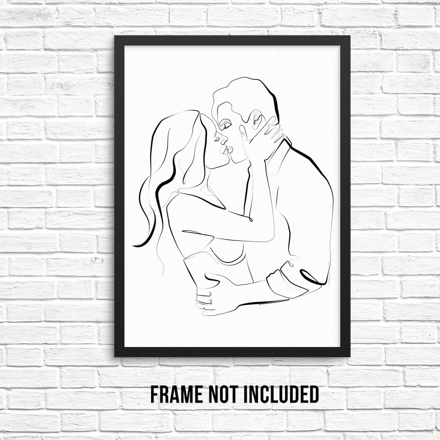 Amazon Com Sincerely Not Minimalist One Line Drawing Wall Decor Art Print Poster Unframed Couples Love Kiss Modern Abstract Artwork For Living Room Bedroom Bathroom Picture Gallery Option 2 Posters Prints