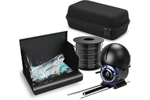 KINGMIKI Underwater Fishing Camera, HD Night Vision Fishing Camera, Long-Lasting Battery Under Water Cameras for Fishing, 50ft Line Length, Wide-Angle Lens Controls Simple Carrying Case (Black)