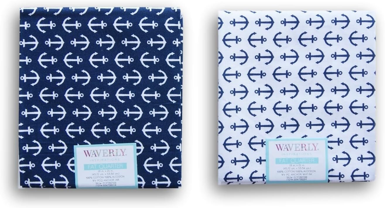 WaverlyInspirations Fat Quarters Bundle - Navy and White Anchor Set