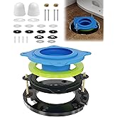 boeemi Toilet Flange Repair Kit with Elastic Wax Ring- Premium Toilet Seal and Gasket Replacement, Fits 3"/4" Drain Pipes, Pr