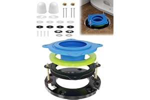 boeemi Toilet Flange Repair Kit with Elastic Wax Ring- Premium Toilet Seal and Gasket Replacement, Fits 3"/4" Drain Pipes, Professional Toilet Repair Solution, No Wax Mess Installation