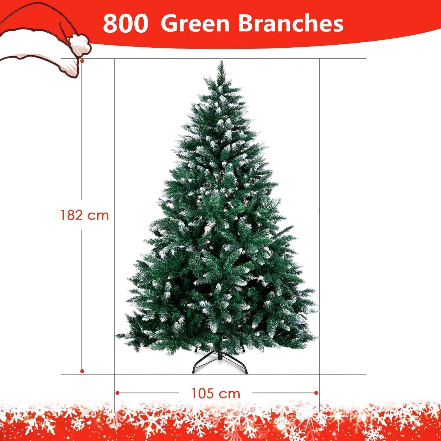 Albero Di Natale 800 Rami.Amzdeal Albero Di Natale Innevato 180cm Albero Di Natale Artificiale Innevato Bianco Naturale Pino Con Supporto In Metallo Per Feste Di Natale Amazon It Casa E Cucina