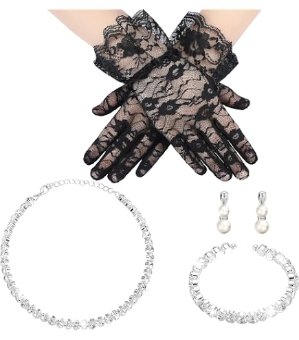 Amazon.com: Uintoon Princess Crown and Satin Long Gloves Set for Women  Elbow Length Opera Gloves Black Rhinestone Quinceanera Crown Princess  Costume Accessories for Prom Cosplay Birthday Dress Up Party : Clothing,  Shoes
