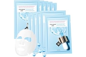 Hyaluronic Acid Face Masks Skincare, Hydrating Face Mask, Facial Mask for All Skin Types - Hydrates & Moisturizes Skin, Daily
