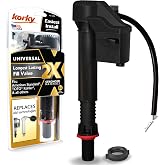 Korky 2X Long-Life Toilet Fill Valve - Universal Fits 99% - 528X | Fill Valve lasts 2X longer &amp; includes proprietary Chlorazone&reg; II. Universal twist-lock height adjustment for easy install.