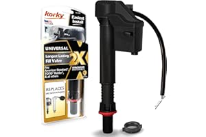 Korky QuietFILL 2X Long Life Toilet Fill Valve - Universal Fits 99% of Toilets - Easy Height Adjust for Fast Install, 528X