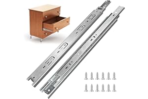 22 inch Drawer Slides 4 Pairs (8pcs) Full Extension Ball Bearing Drawer Slides 3 fold Full Stretch Side Mount Drawer Slide 10