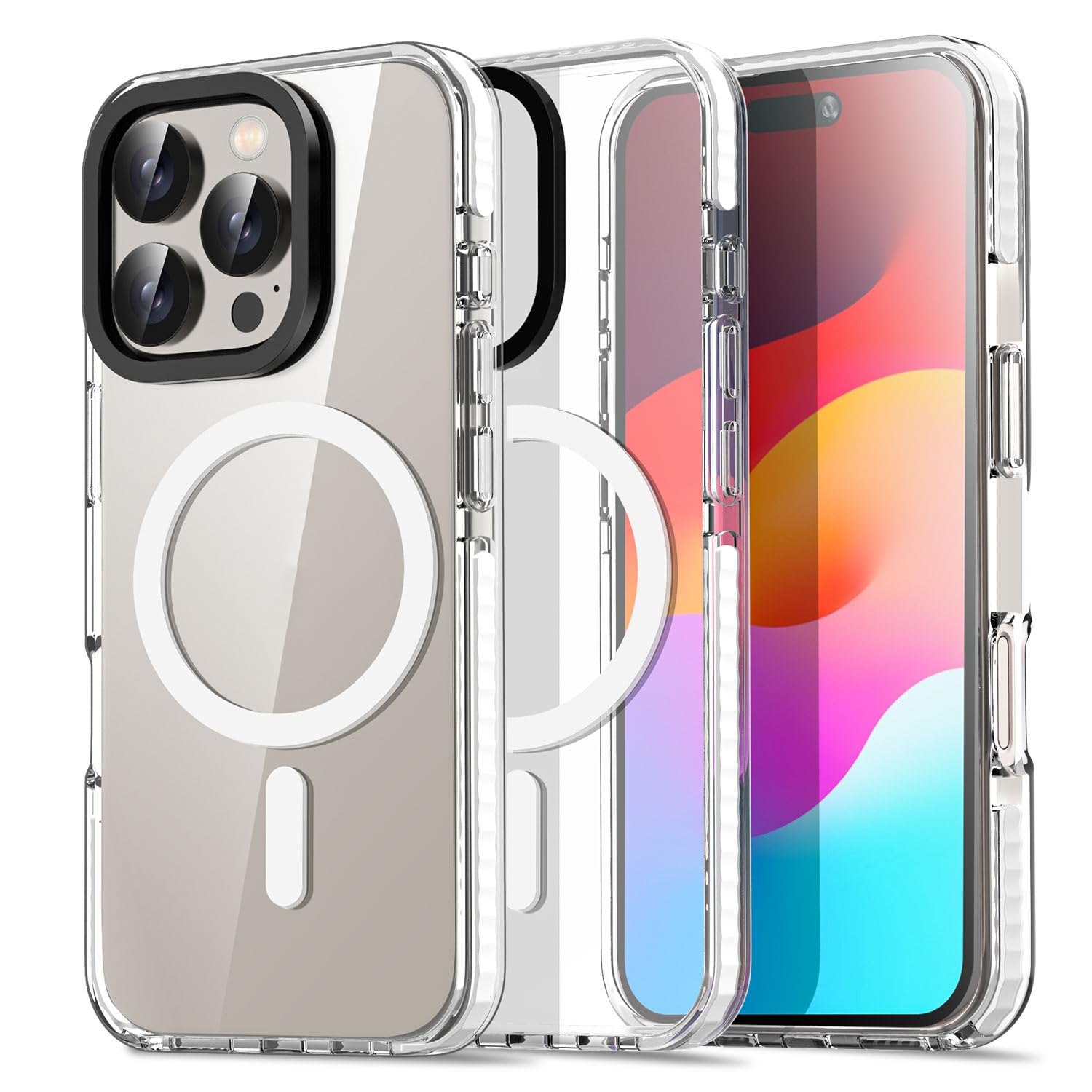 AICase for iPhone 16 Pro Max Case Clear Compatible with MagSafe, Magnetic Slim Thin Lightweight Transparent [Non-Yellowing] Vibrant Design Magnet Mag Safe Protective iPhone Case for iPhone 16 Pro Max