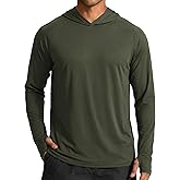 COOFANDY Men's UPF 50+ Sun Shirt Long Sleeve Fishing Shirt UV Protection Hoodie Summer Running Hiking Hooded Rash Guard