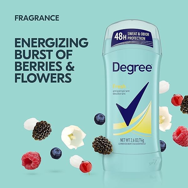 DEGREE ANTIPERSPIRANT DEODORANT FRESH ENERGY PACK OF 6 48-HOUR SWEAT AND ODOR PROTECTION ANTIPERSPIRANT FOR WOMEN 2.6 OZ