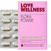 Love Wellness Flora Power | Vaginal Probiotic Suppositories with Vitamin C | Supports pH Balance & Vaginal Health | Fragrance-Free, Non-GMO & Paraben-Free | 10 Count