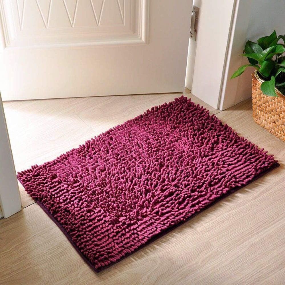 KFEKDT Chenille Non-Slip Bathroom Mat Toilet Carpet Bathroom Mat Bedroom Mats Machine Washable A3 40cm x 60cm