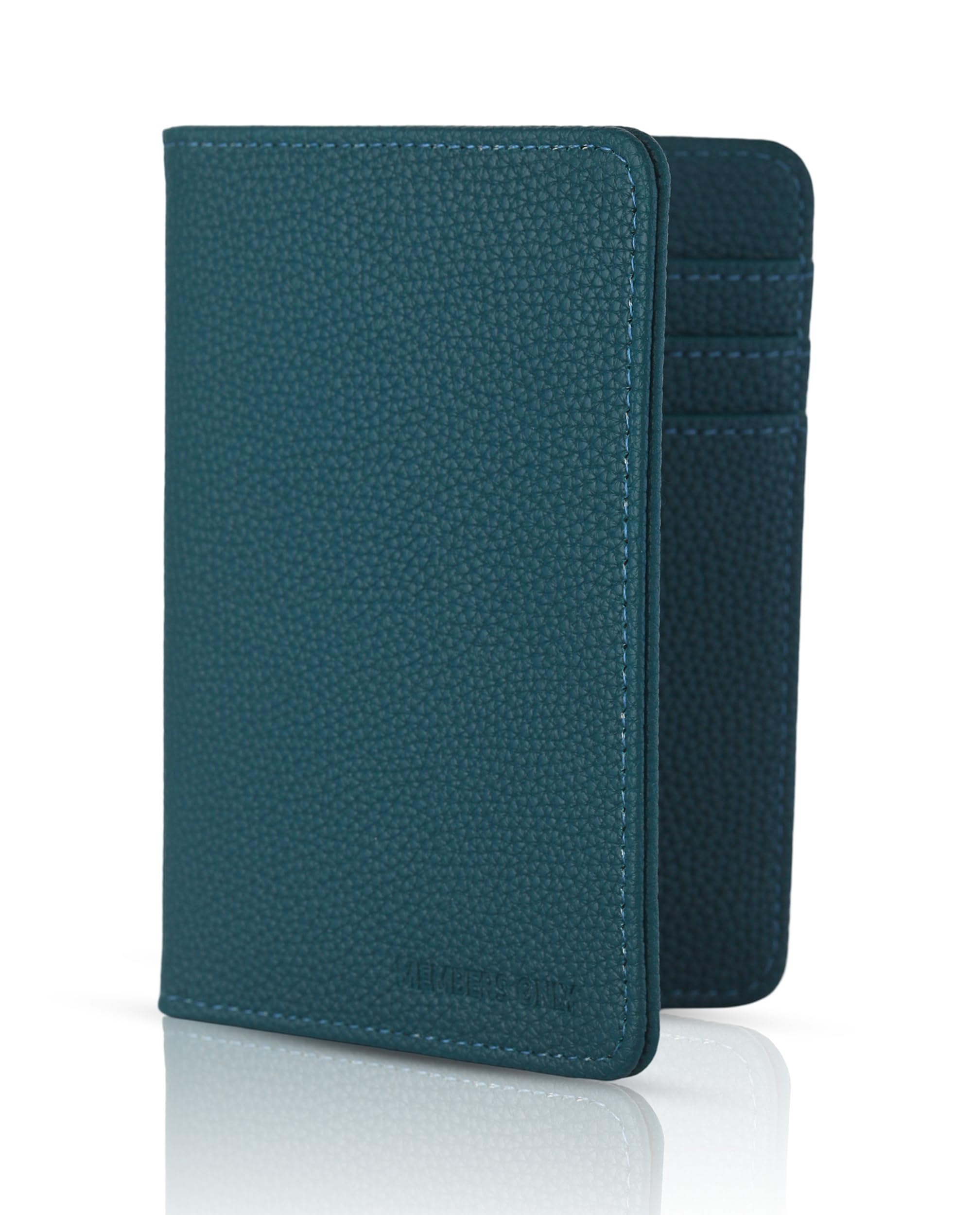 Members Only Debossed Passport Holder RFID Blocking, Passport Book Holder, Travel Must Haves (Slate Blue)