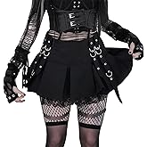 Inpunktoo Punk Pleated Mini Skirt Women Goth Grunge Y2k High Waisted Hippie