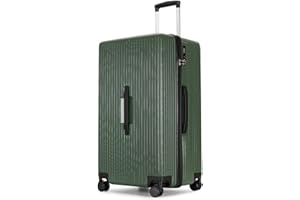 PRIMICIA GinzaTravel Trunk Luggage, 28 Inch Luggage with Spinner Wheels, Scratch resistant texture Lightweight PC material with TSA Lock (Dark Green)
