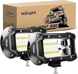Nilight 18001F-B 2PCS 5Inch 72W Double Row Flood