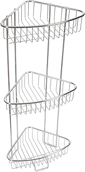 Toilettree Products Rust Proof Stainless Steel Shower Floor Caddy 3 Tiers