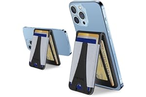 HiWe For MagSafe Wallet, Eiffel-Tower Magsafe Wallet Stand, Magentic Wallet for iPhone 15/15 Pro/15 Pro Max/ 15 Plus/14/13/12 Series, Vegan Leather, Fit 8 Cards (Black)