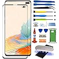 Original Samsung Galaxy S10 Plus Screen Replacement 6.4 inch 10+ Front Glass Screen Repair Kit incl Waterpoof Frame Adhesive,Repair Glue and Lamp Tool Kit(No Digitizer,No LCD) SM-G9750 Series