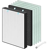 Air400 Filter Replacement for Bissell Air400, 1 Filter, 1 Carbon Post Filter, 4 Pre Filter, Compared to Part 2521 and 2520 (1 Sets Air400)