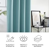 Deconovo Eyelet Curtains Thermal Insulated 140x260 Sky Blue 1 Pair view 7