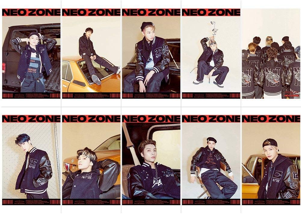 Zhenzhiao 10pcs/Set Kpop NCT 127 NCT #127 Neo Zone Mini Album Card Poster Lomo Card Photocards Photo Card 2020(H06)