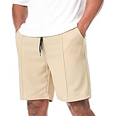 Suvifuly Mens Casual Shorts Elastic Waist Drawstring Lightweight Shorts Stretch Summer Beach Shorts for Men with Pockets