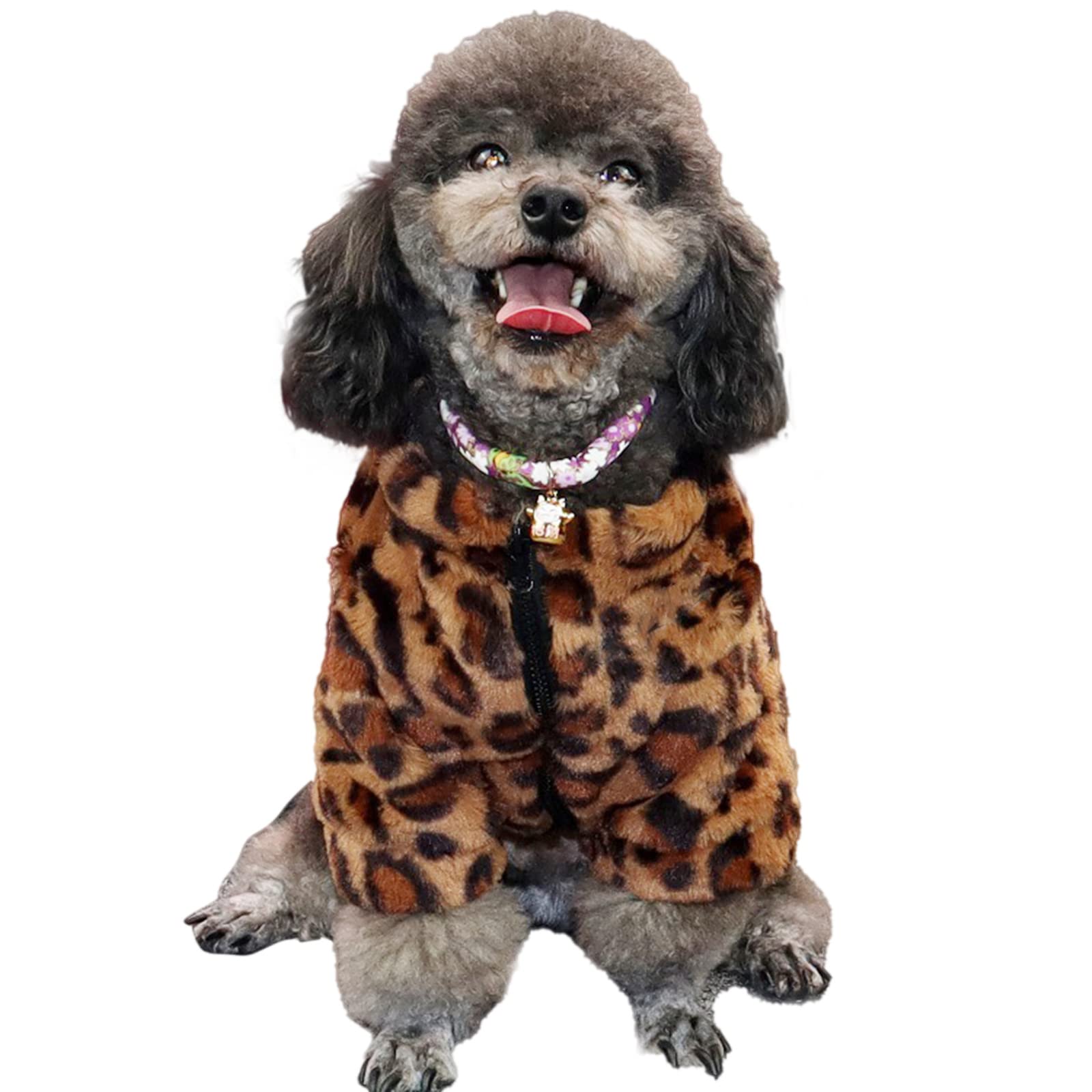 Dog Shirt for Small Dogs Pet Vest Puppy Soft Clothes for Doggy Girl Boy Leopard Jacket-L