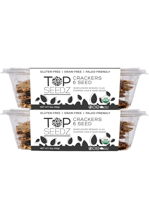Top Seedz Organic Gluten Free Crackers & Seeds Bundle - Vegan Healthy Snacks