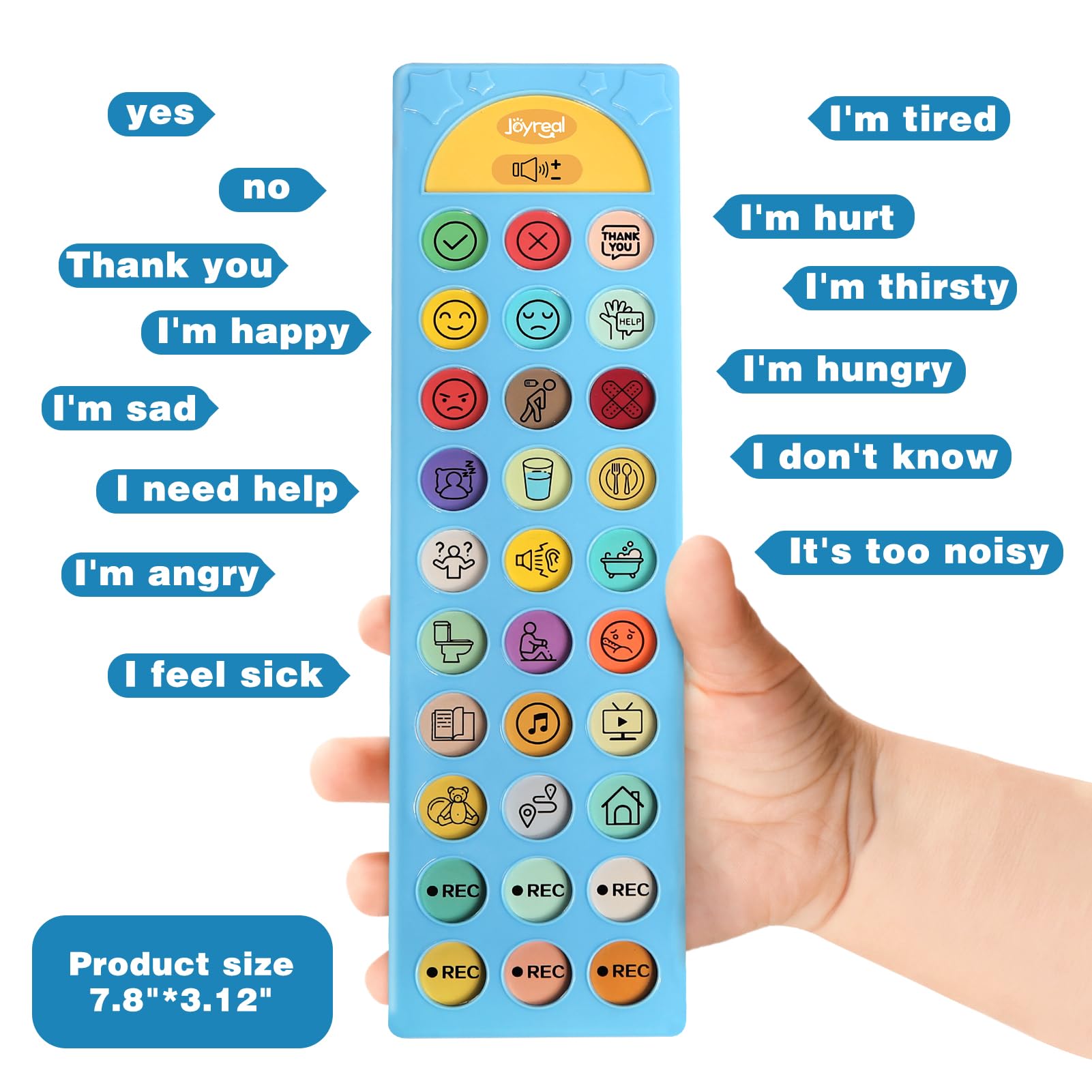 Joyreal AAC Device for Autism, Non Verbal Communication Tools for Speech Therapy & Stroke Rehab. Autism Talking Aids with 6 Programmable Buttons & Adjustable Volume, Autism Toys for Kids and Adults