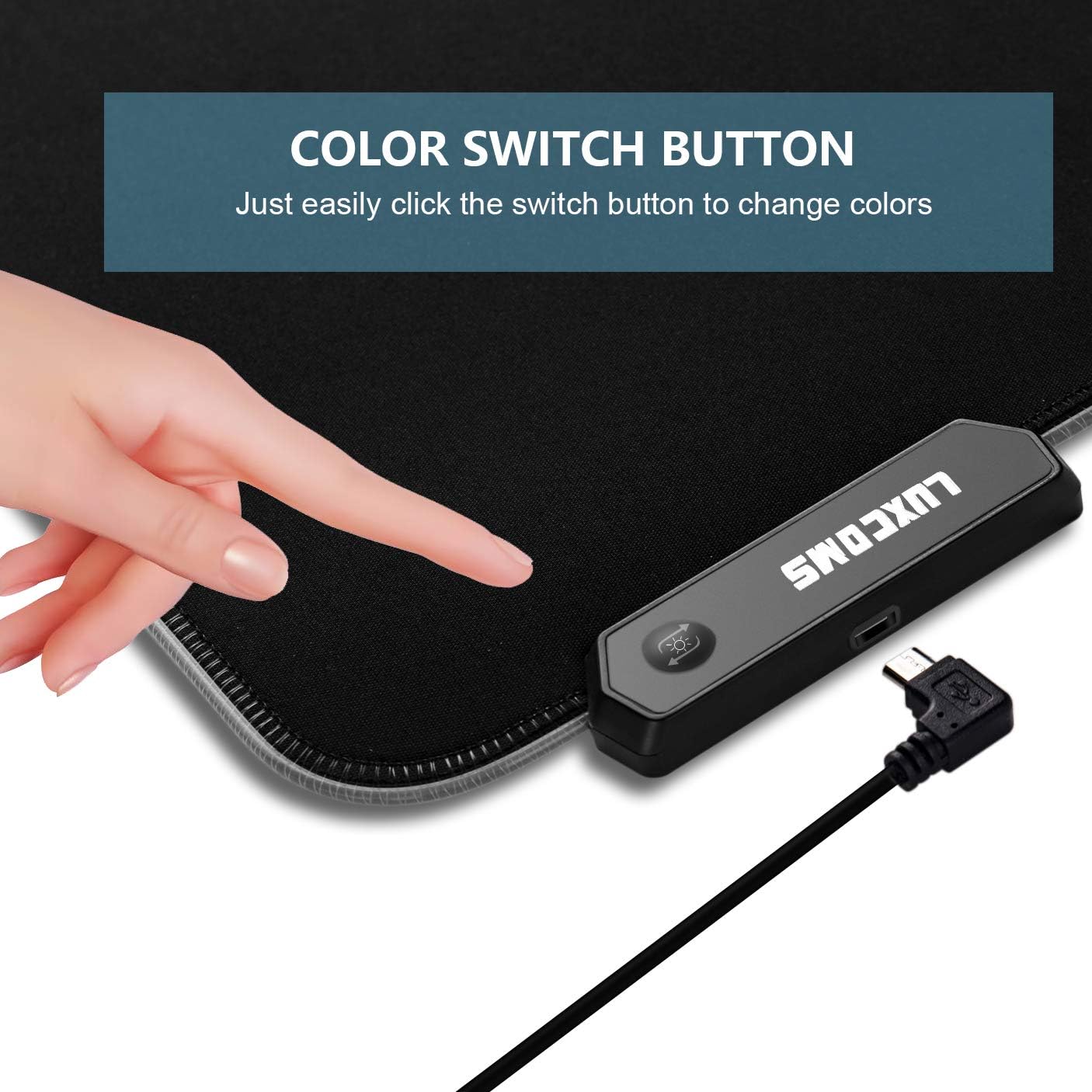 LUXCOMS RGB Soft Gaming Mouse Pad Large, Oversized Glowing Led Extended Mousepad ，Non-Slip Rubber Base Computer Keyboard Pad Mat，31.5X 11.8in : Office Products