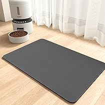 PADOOR Bone-Shaped Dog Food Mat - Super Absorbent, Quick-Dry Placemat For Food & Water Bowls, 16x24 Inches, Purple