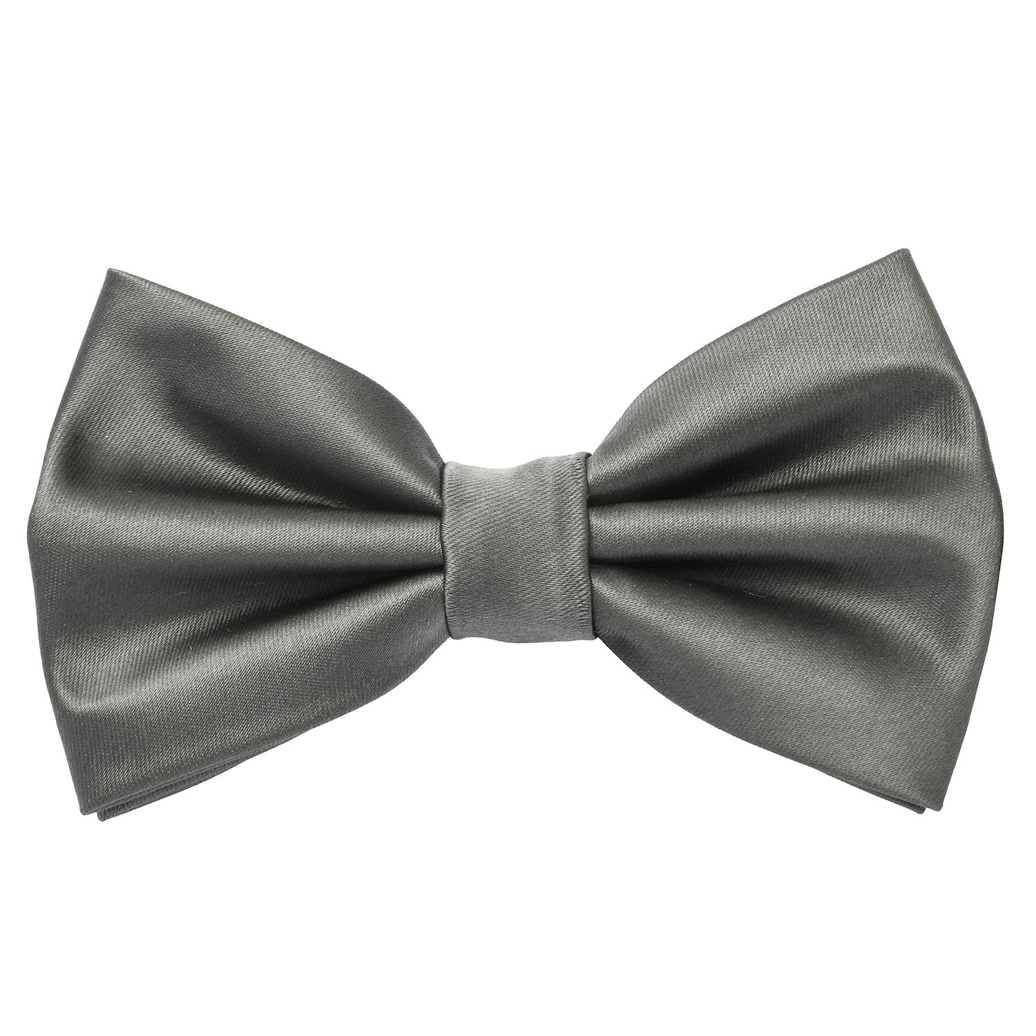 MASADA bow tie slate-grey - men's accessory in silk-look, continuously adjustable, handmade with hook closure - 12 x 6 cm