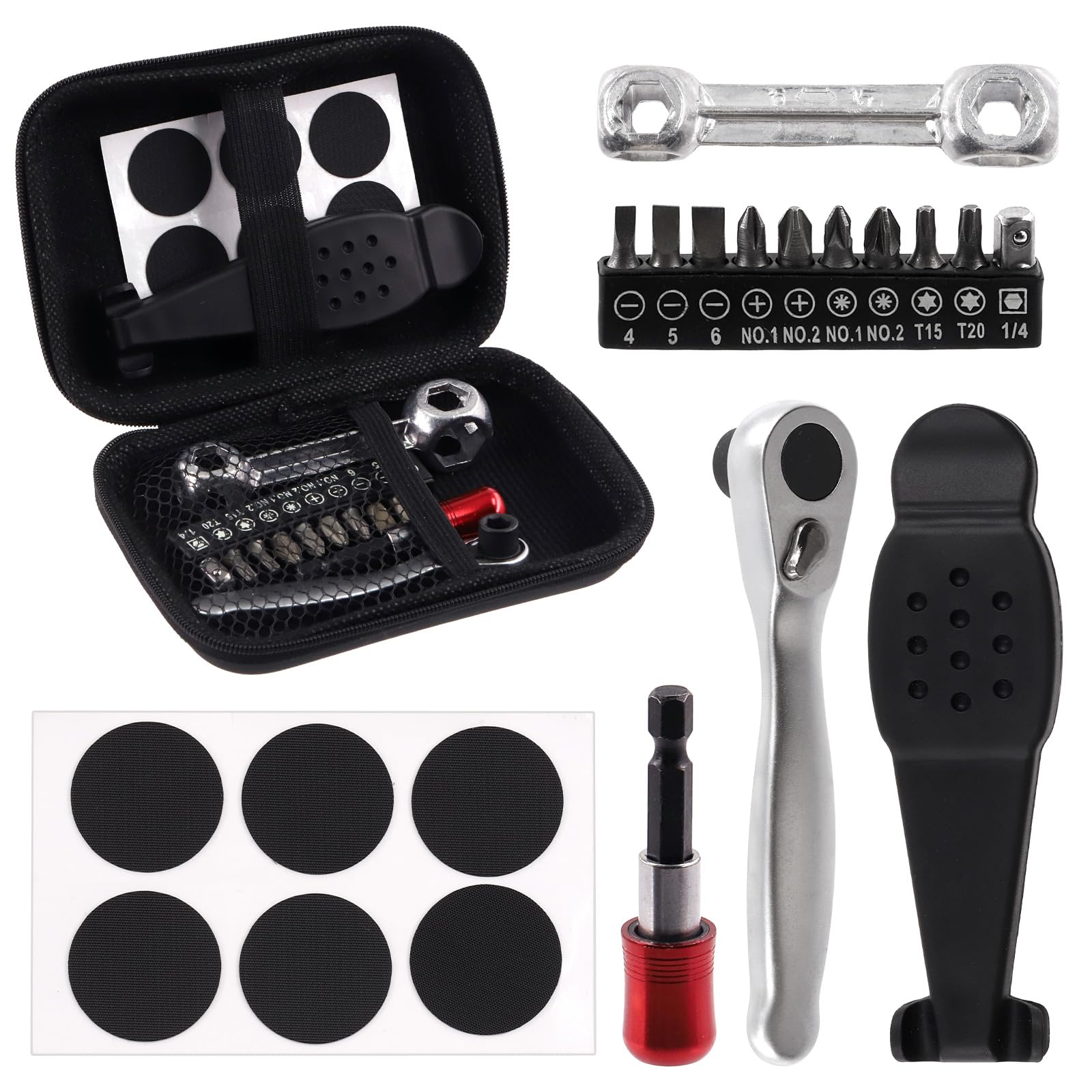 Tanstic 20-Piece Bike Repair Kit - Crank Extractor, Bottom Bracket Remover, Bone Spanner, 10 Tool Bits for Mountain & Road Bikes