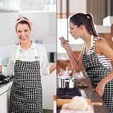 Vicloon Unisex Adjustable Bib Apron 2 Pcs with 2 Pockets Black White view 7