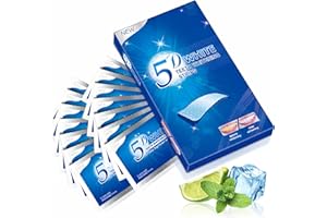 Keepzi Teeth Whitening Strips Kit, 28 Pieces White Strips for Non Sensitive Tooth, Trras Bandas Blanqueadoras De Dientes, Wine White Wipes for Teeth to Remove Coffee Smoking Soda Stain - 14 Treatment