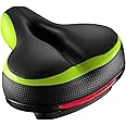 Bike Seat, Most Comfortable Bicycle Seat Dual Shock Absorbing Memory Foam Waterproof Bicycle Saddle Bike Seat Replacement with Refective Tape