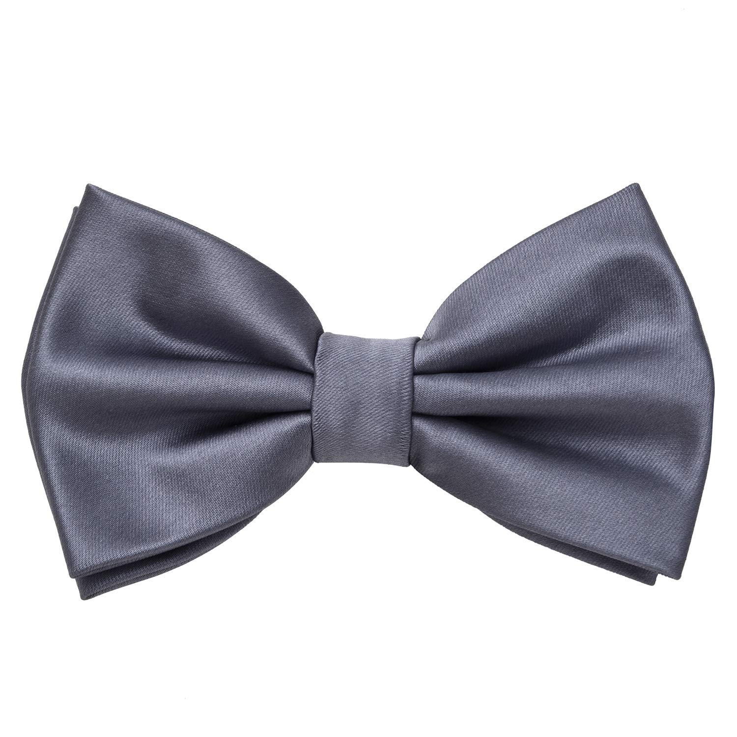 MASADA bow tie grey - men's accessory in silk-look, continuously adjustable, handmade with hook closure - 12 x 6 cm