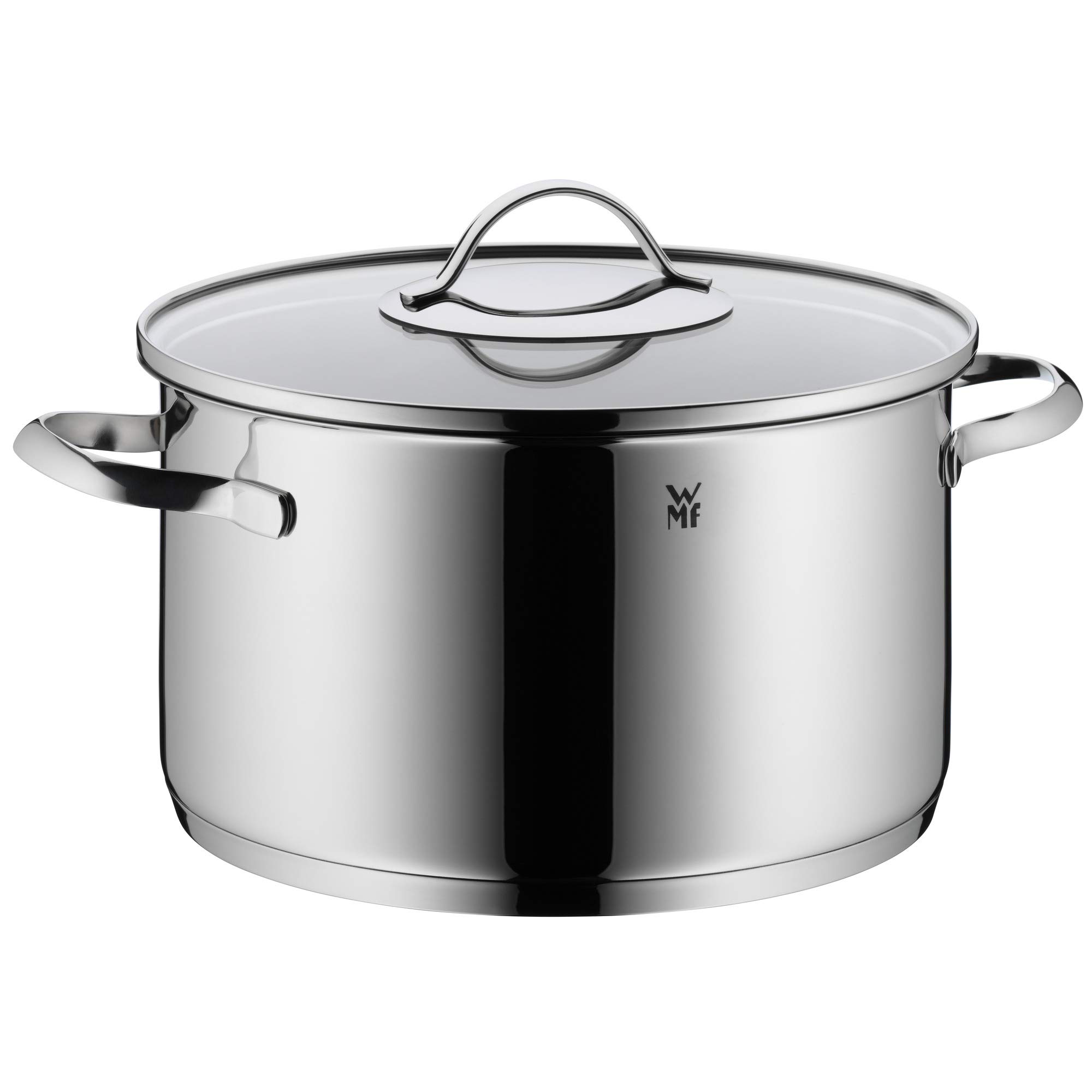 WMF Aparto Topfset Induktion 5-teilig mit Glasdeckel, Cromargan Edelstahl poliert, Induktions Töpfe Set unbeschichtet, für alle Herdarten geeignet, ohne Skalierung, spülmaschinengeeignet 6