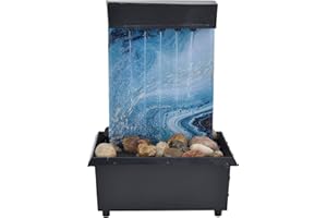 Sren Desktop Fountain Waterfall,USB Meditation Relaxation Fountain,Indoor Outdoor Portable Feng Shui Zen Fountain Small Water