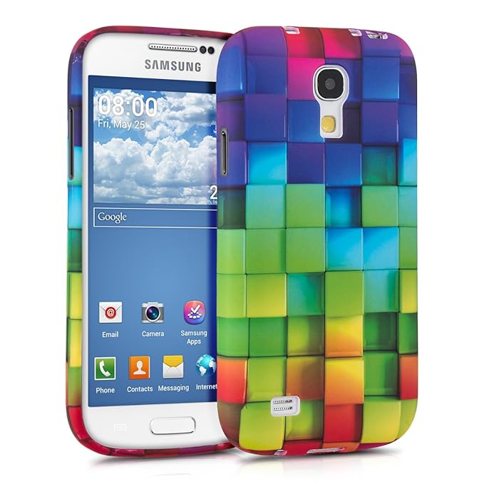 kwmobile Samsung Galaxy S4 Mini Hülle - Handyhülle für Samsung Galaxy S4 Mini - Handy Case in Mehrfarbig Grün Blau