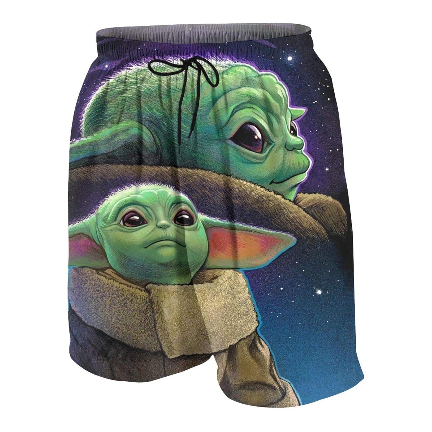 Boys Mandalorian Baby Yoda Printing Swim Trunks Quick Dry Beachwear